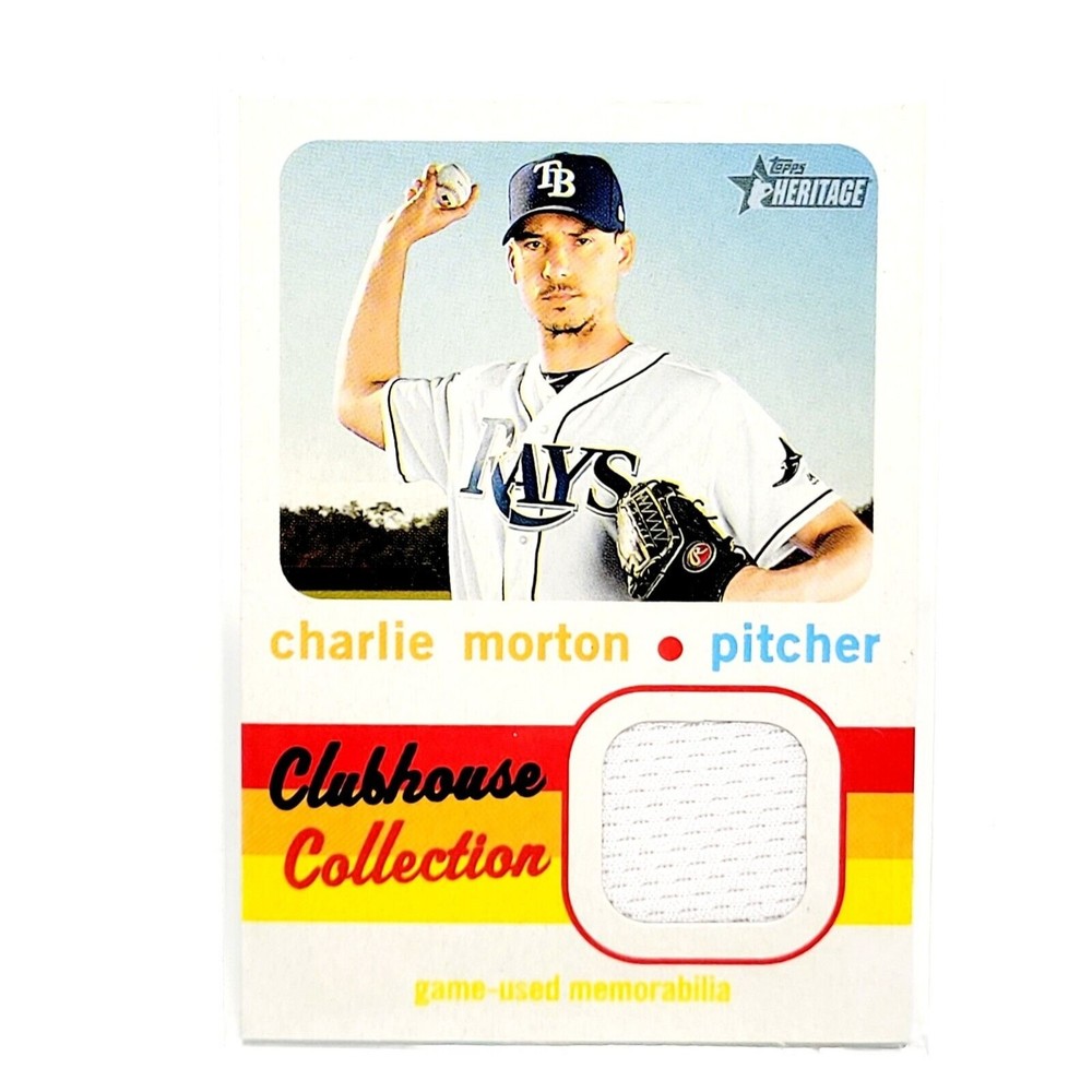 TOPPS HERITAGE Clubhouse Charlie Morton #CCRCM Game Jersey Patch Tampa Bay Rays!
